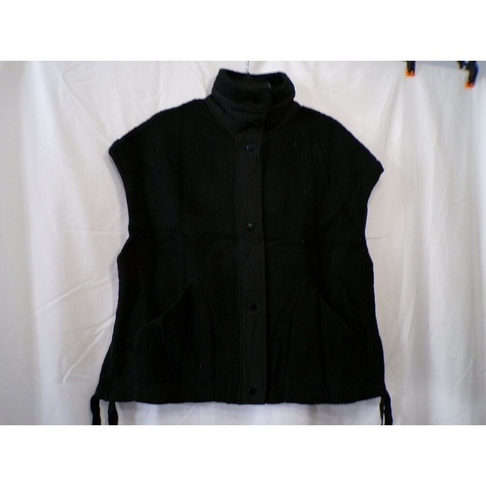 Womens Black Knit Sleeveless Vest Medium M Tie Hem Casual Vest